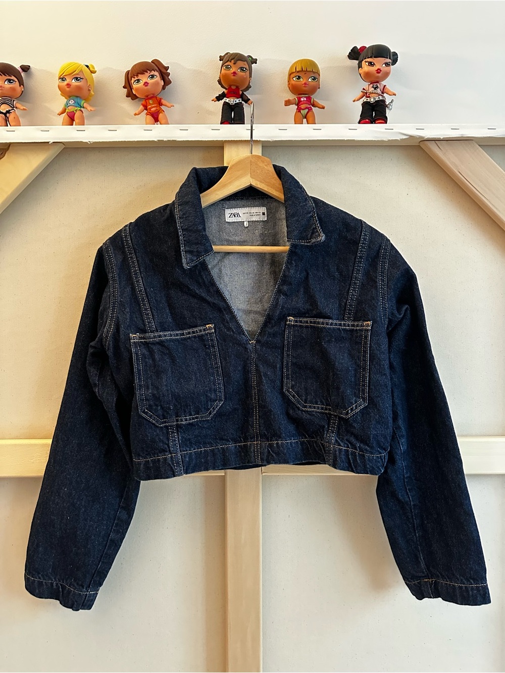 💙 Cropped Dark wash denim Jacket